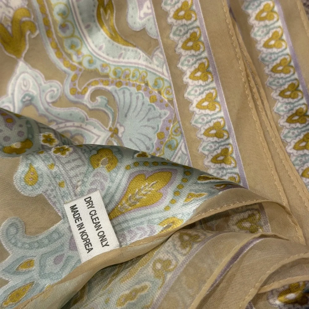 Unbranded silk Elegant Paisley Scarf 66”X20” made in Korea